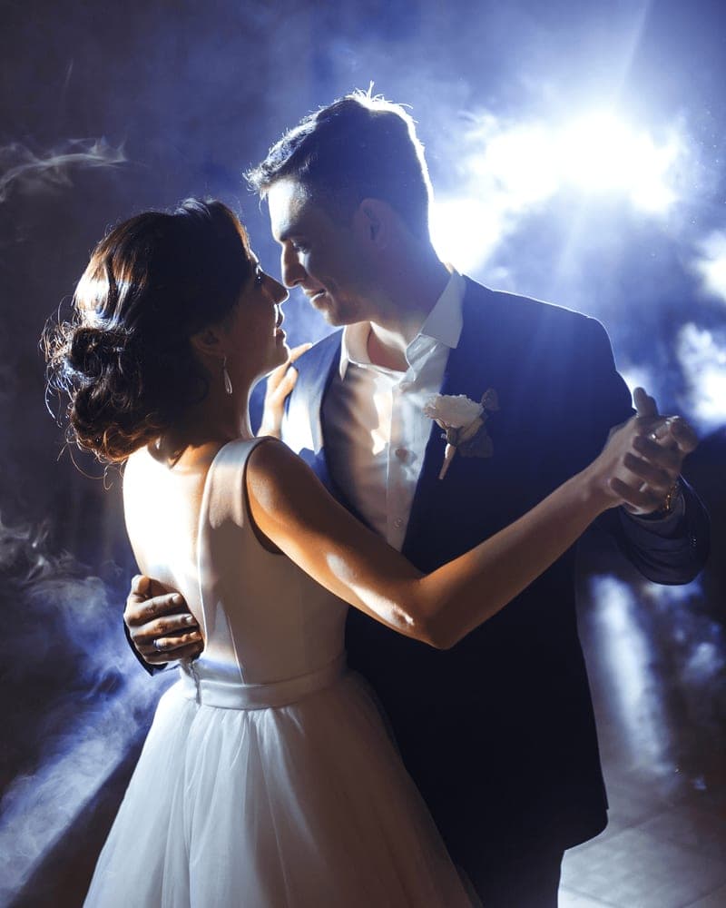 Couple practising first dance